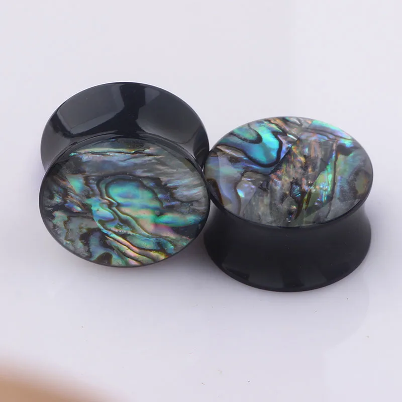 Junlowpy Shellhard Shell Acrylic Ear Gauges Plugs Fashion Flesh Tunnels Ear Expanders For Women Piercing Body Jewelry Plugs Ear