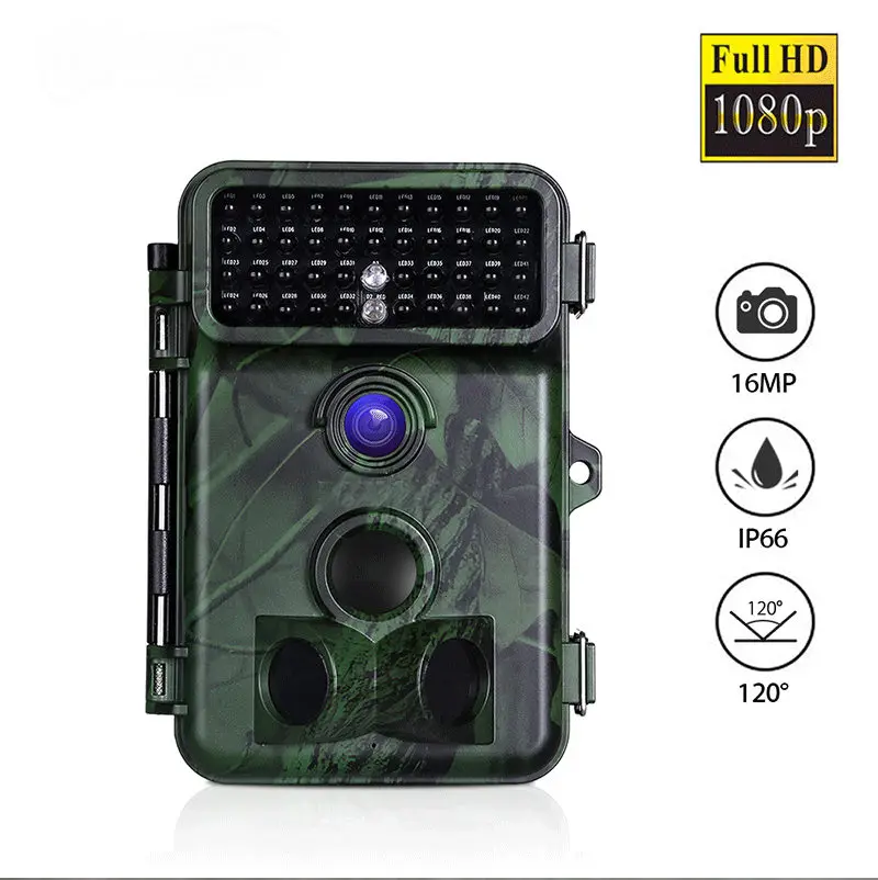

PDDHKK 16MP Digital Trail Hunting Camera 1080P HD with 120 Degree PIR Motion Sensor 42pcs 940nm IR LEDs Wild Camera Photo Traps