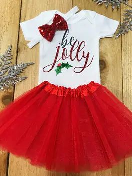 

Christmas Santa baby shower take home Newborn infant bodysuit onepiece Tutu Dress romper Outfit Sets birthday party gifts