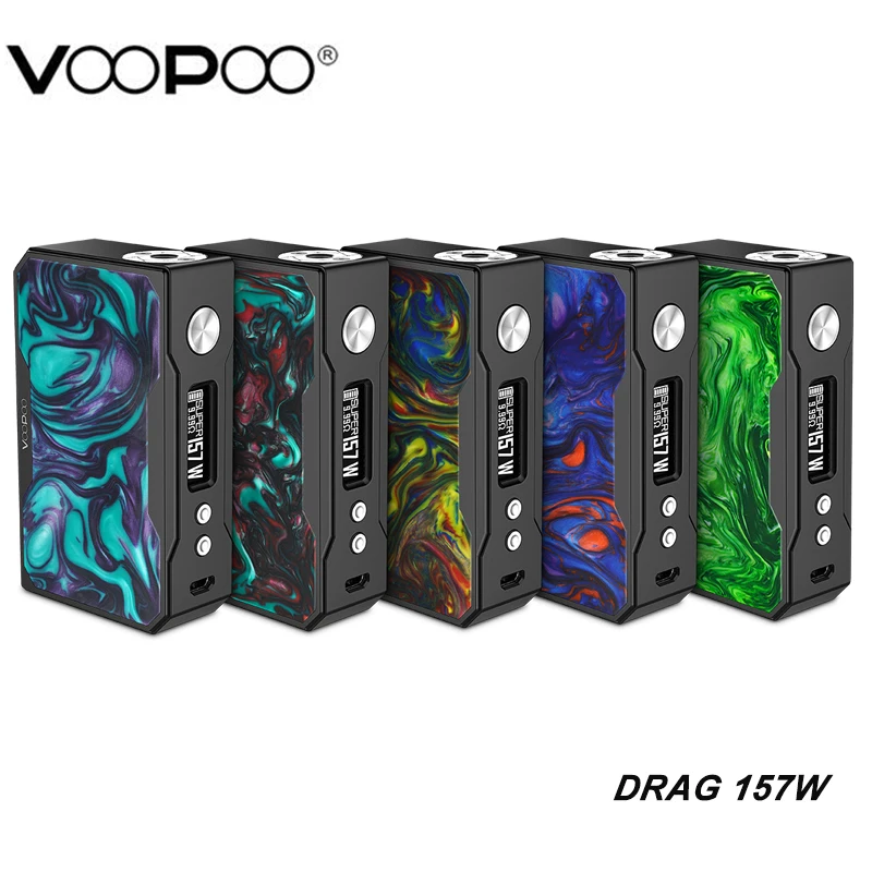 Оригинальный VOOPOO перетащите 157 W VW/TC канифоль Mod жидкостью Vape электронных сигарет 18650 Mod Поддержка RDA/RTA/RDTA бак испаритель трава перетащите 157 w