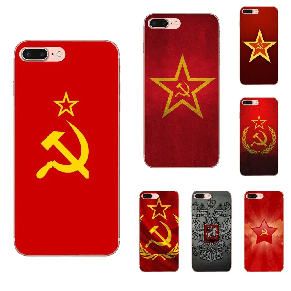 

For Xiaomi Redmi Note 2 3 3S 4 4A 4X 5 5A 6 6A Pro Plus Soft Silicone TPU Transparent Art Print Ussr Soviet Emblem Flag