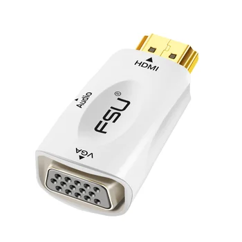 

High Quality 1080p HDMI to VGA Adapter Converter with Audio Cable Male To Female For PC/HDTV DVD Projector Computer