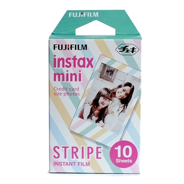 10-60 листов Fuji Fujifilm instax mini 9 8 белые цветные кромки для instant camera mini 8 9 7s фотобумага - Цвет: stripes 10 sheets