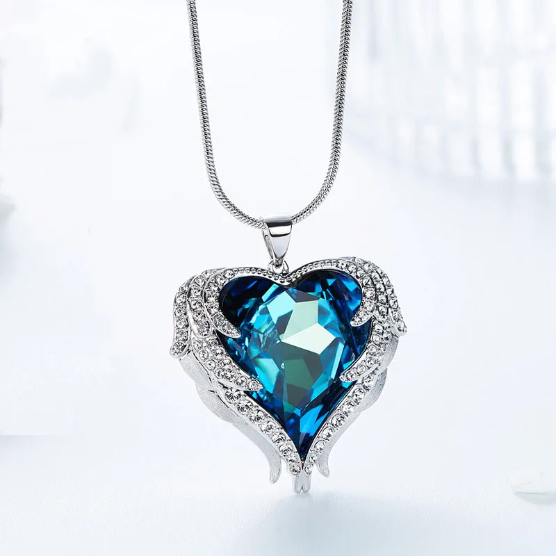 

2019 Hot Style Women's Heart of The Sea Swarovski Elements Heart-shaped Necklace With Crystal