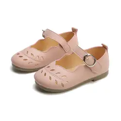 COZULMA Детские Модные вырезы повседневная обувь для девочек туфли на низком каблуке для принцесс детские на мягкой подошве летняя обувь