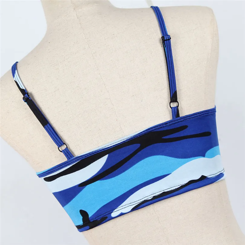   Summer Women Sexy Casual Camouflage Sleeveless Tank Top Bustier Bra Vest Crop Sport Top Blouse T Shirt New Arrival #4F01 (4)