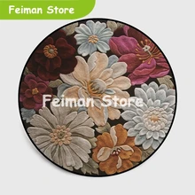 3D Круглый ковер с цветочным узором для гостиной, компьютерный ковер для кресла, Детская игровая палатка, напольный коврик, коврик для гардеробной и ковров