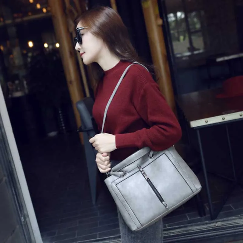 Fashion Women Leather Handbag Large Female Casual Shoulder Bag Vintage Travel Lady Bag Famous Exquisite Handle Bolsa SS7085 (13)