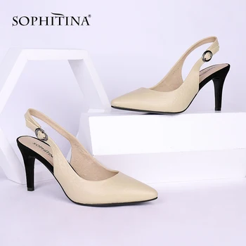 

SOPHITINA Fashion Women's Sandals Sexy Pointed Toe Comfortable High Quality Genuine Leather Shoes Hot Sale Unique Sandals X01