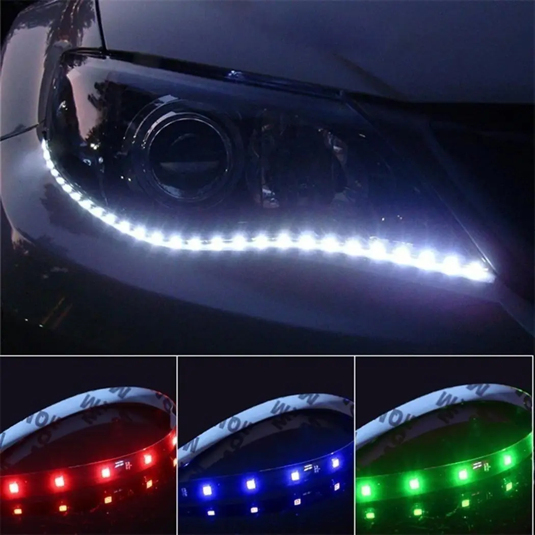 

3528 1210 SMD Waterproof LED Flexible Strip 30CM-15SMD Car 12g DC 0.1A 1.5W Light Strip 50,000 hours 12V