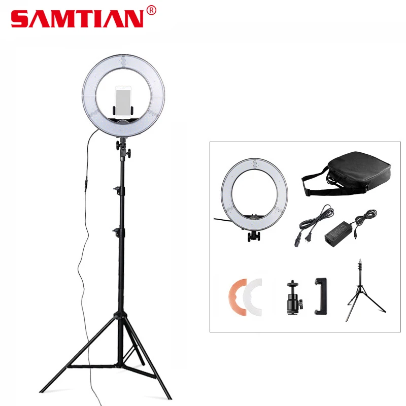 

SAMTIAN 12" LED Ring Light Dimmable Annular Make-up Lamp With Tripod For Camera Photo/Studio/Phone/Video/Photography