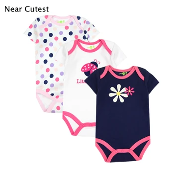 

Near Cutest 3pcs/lot Newborn Baby Romper Boy Girls Clothes Short Sleeve Baby Clothing Roupa Infantil Body Bebes Jumpsuit