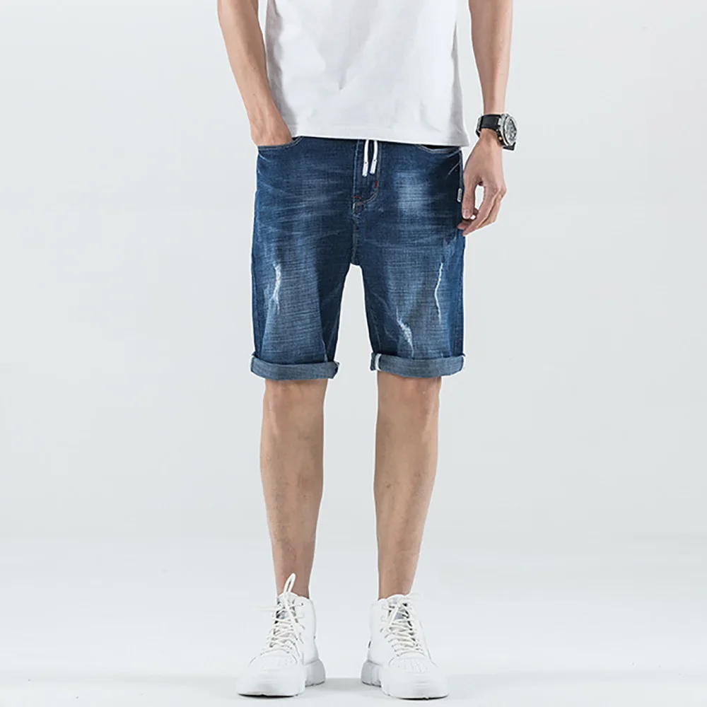 AudWhale мужские джинсовые шорты на шнурке летние рваные джинсовые шорты со средней талией для мужчин винтажные летние мужские шорты