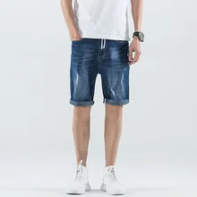 AudWhale мужские джинсовые шорты на шнурке летние рваные джинсовые шорты со средней талией для мужчин винтажные летние мужские шорты