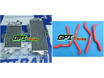

for Kawasaki KX125 KZ125 90-92 aluminum racing Radiator + RED HOSE