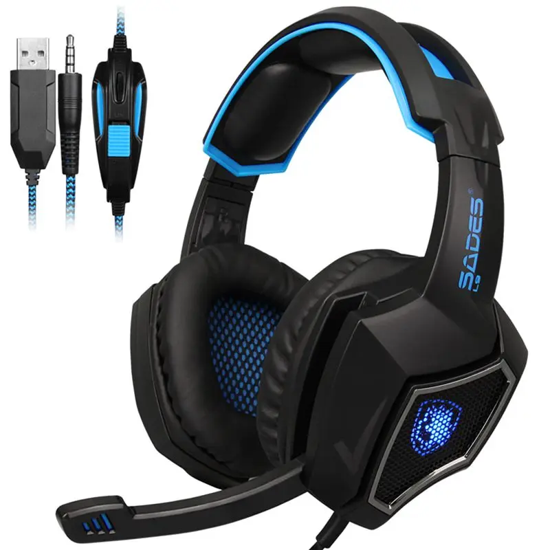 

Top Deals SADES L9 PS4 gaming Headset computer headphones stereo with mic 3.5mm jack for PC Laptop Mac Xbox one Mobile Phone