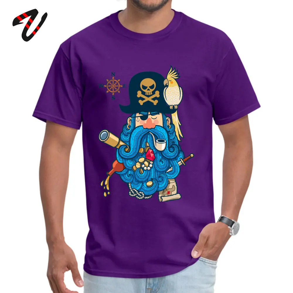 Pirate Portrait Tshirts Short Sleeve Casual Hip Hop Mens Summer Fall Tops T Shirt Casual Tops Shirts Crewneck All Cotton Pirate Portrait -13799 purple