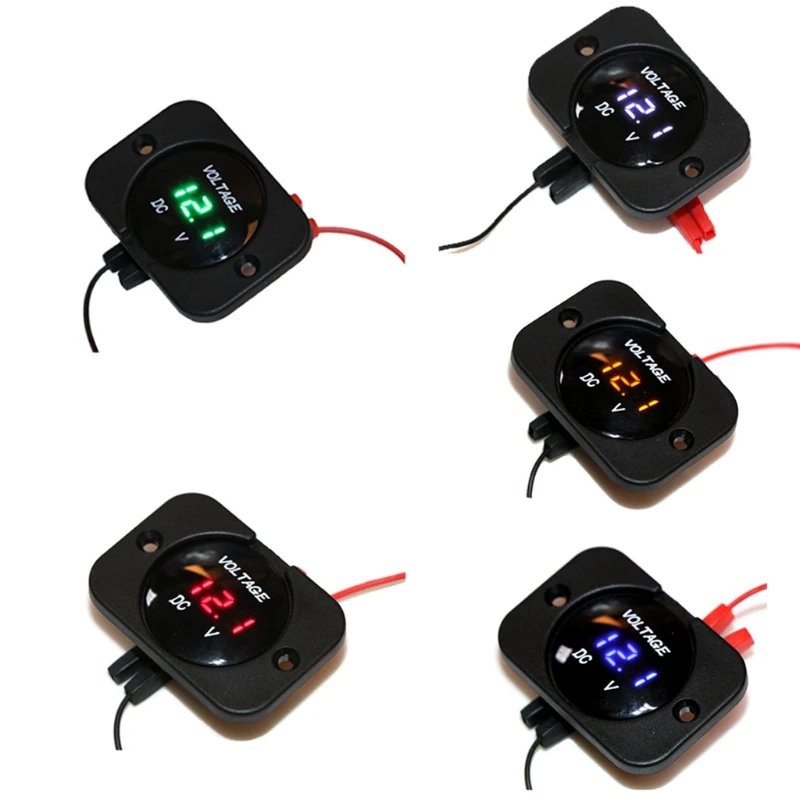 

DC 12-24V Waterproof Voltmeter LED Digital Display Universal For Car Motor Truck Boats