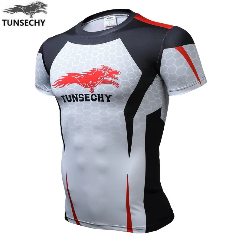 Новая футболка Стиль 2016 Мужская camisa TUNSECHY новый бренд продаж быстросохнущее