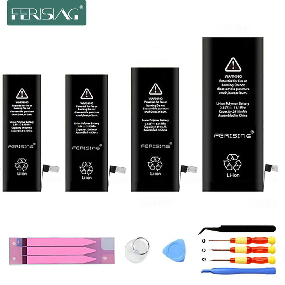 

FERISING Phone Battery For Apple iPhone 6 7 8 5S 5C 6S 100% Capacity ATL Cell bateria 0 Cycle Replacement Batteries for iPhone6