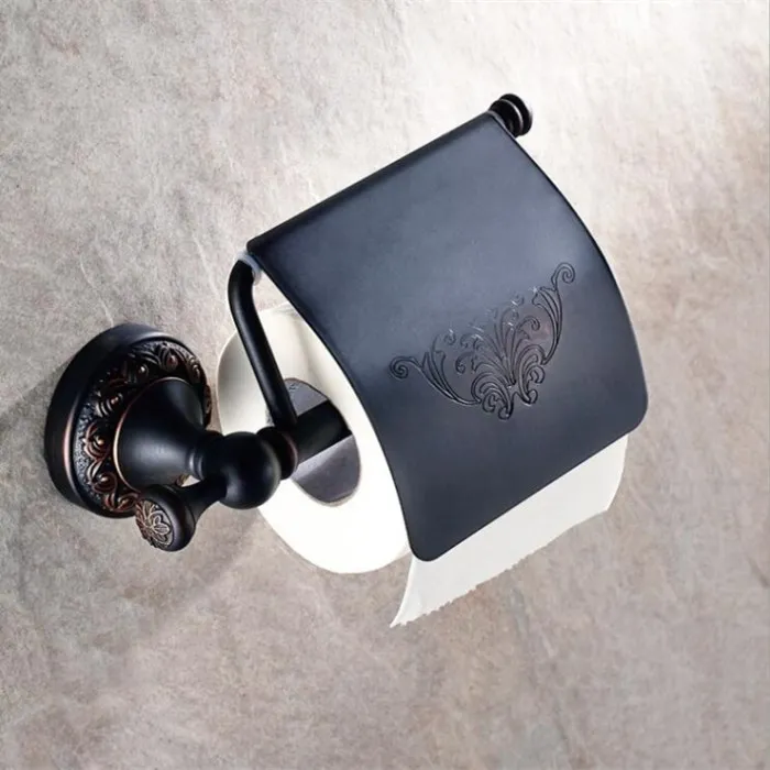 

bath paper holder bathroom tissue holder black oil brushed Carved toilet paper box toilet paper roll holder bathroom accessories