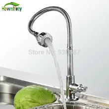 Free Shipping Chrome Finish Swivel Spout Kitchen Faucet Deck Mount Cold Water Faucet