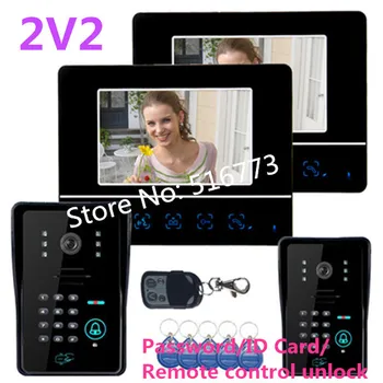 

Touch Key 7" Video Door Phone Intercom System Wth Waterproof IR Camera Support Password ID card unlock remote controller unlock