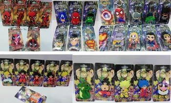 

New 100 pcs Cartoon Super hero Avengers Dragon Ball Z Deadpool Double-sided PVC keychains Anime Keychain BB-12