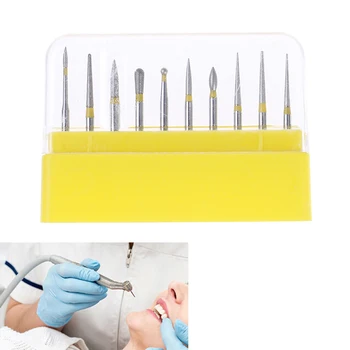 

10pcs/Box Dental Diamond Burs Drill Dental Burs Dia-burs For High Speed Handpiece Medium FG105 106 Dental Tools Dentistry Lab