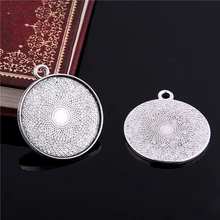 15 pçs antigo metal liga de zinco caber 28mm diâmetro redondo pingente cabochão ajuste jóias pingente espaços em branco cabochão base 7d1234