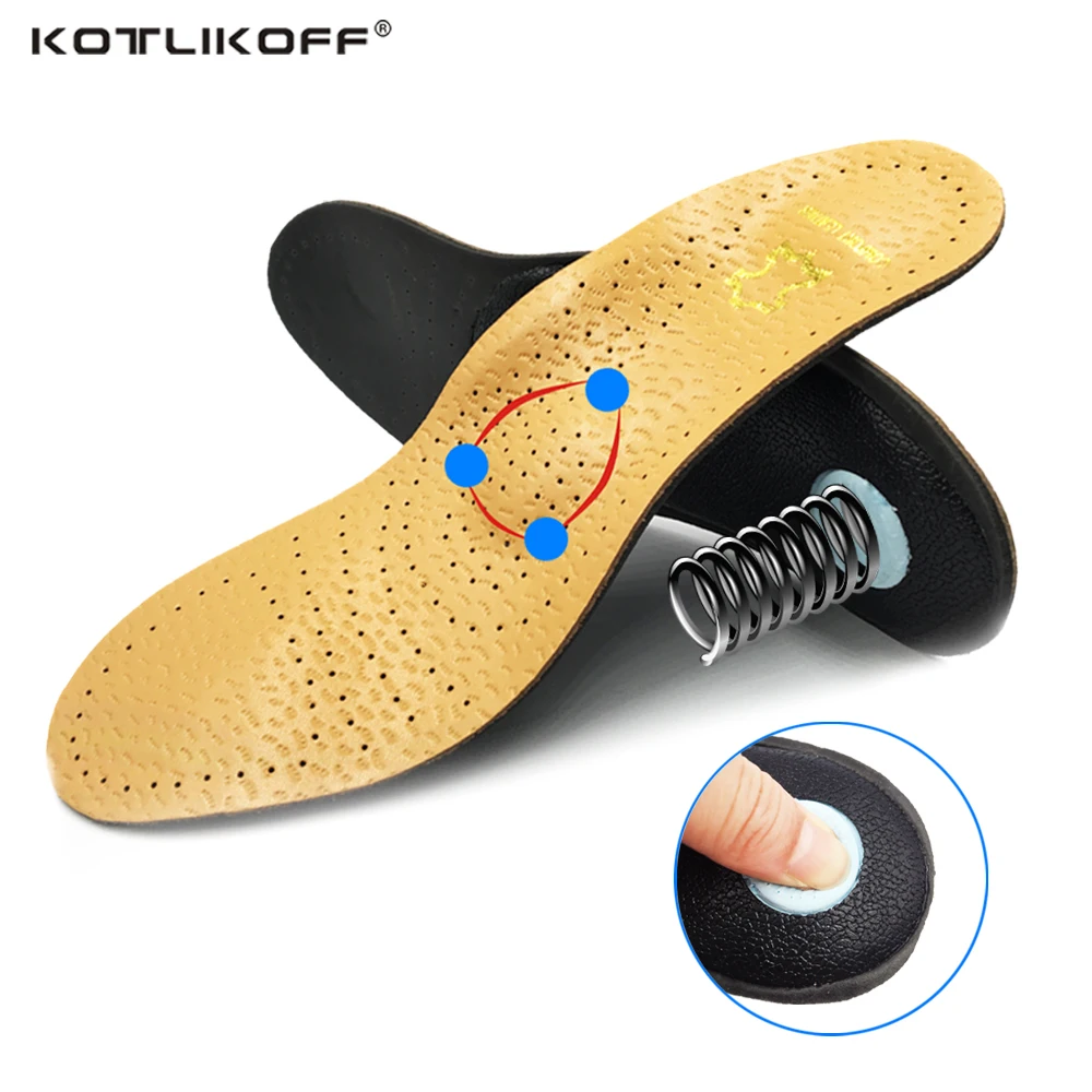 

Premium Leather Orthopedic Insoles Cushioned Insoles For Flat Foot Arch Support Heel Protector Orthotic Shoe Pad Palmilha Insole