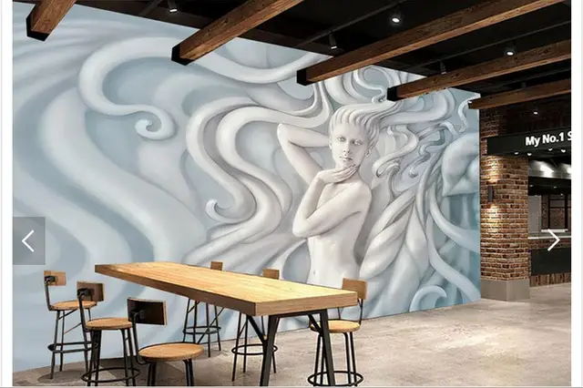 Aliexpress Customized Photo Wallpaper Wall Mural Customized Photo Wallpaper Wall Mural Ktv Bar Setting Reliefs Beauty Sculpture Living