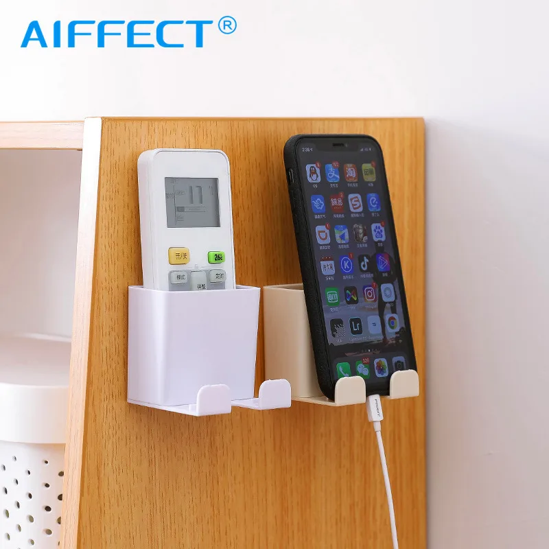 1PC-Phone-Wall-Holder-Wall-Mounted-Storage-Rack-Smartphone-Hanging-Cellphone-Tablet-Charging-Multifunction-Remote-Control(0)