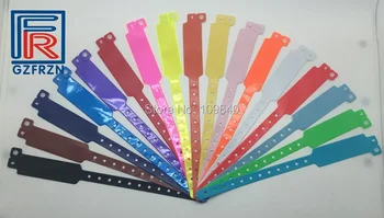 

100pcs/lot festival event PVC wristband Vinyl bracelet Plastic bands for Adult identification Colorful