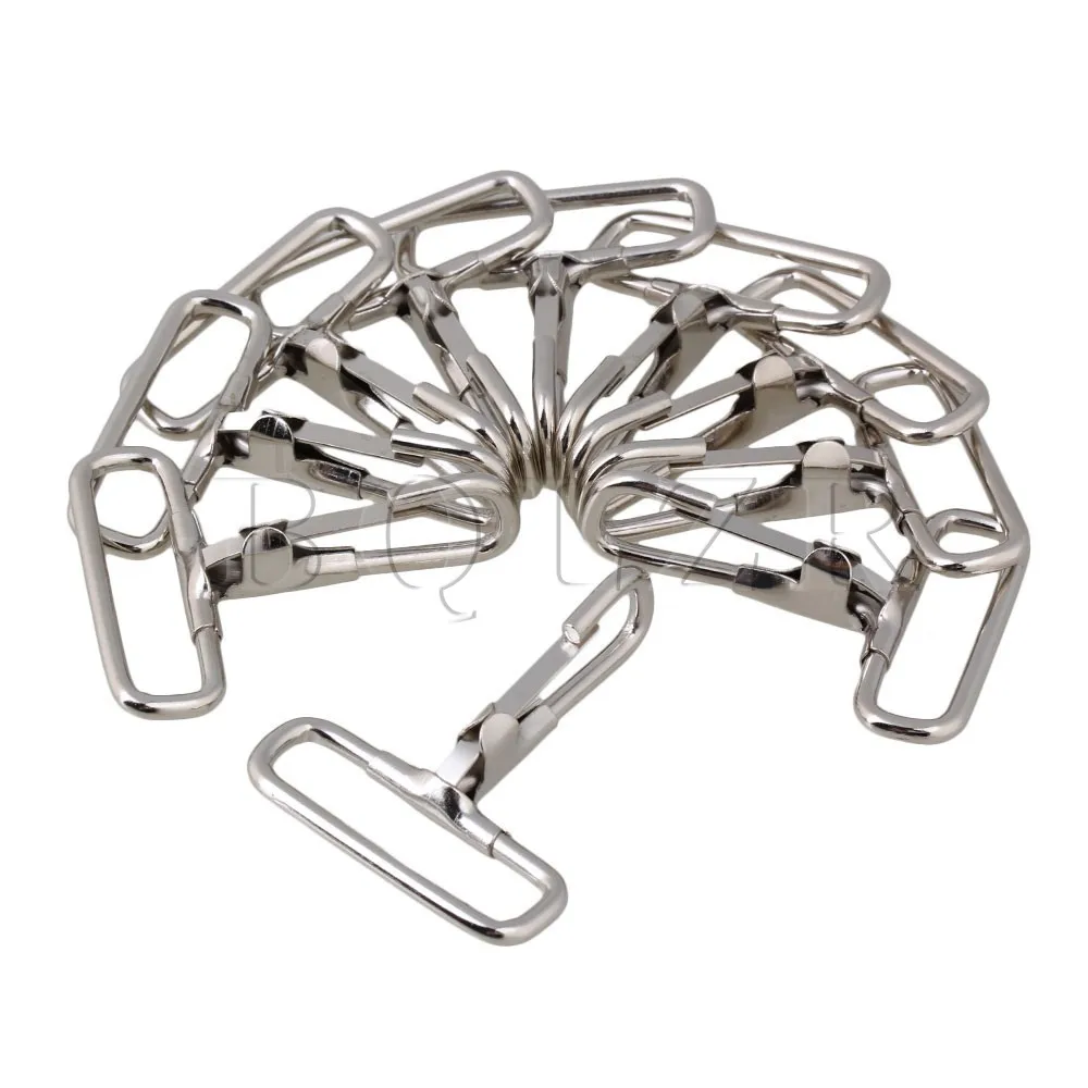 

10Pieces BQLZR Silver Fixed Hook Keychain Ring Hanging 3.8cm Inner Dia