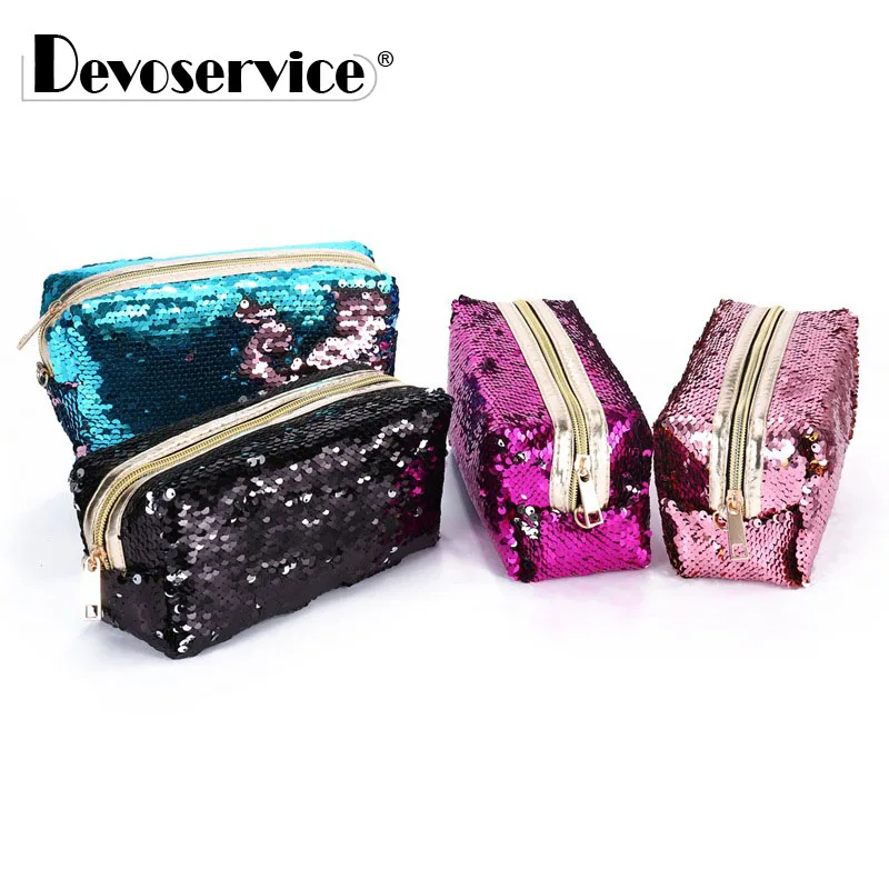 New Pencil Case Color Changing Reversible Sequins Mermaid Pen Bags for Girls Magic Cosmetic Bag School Supplies Stationery Gifts