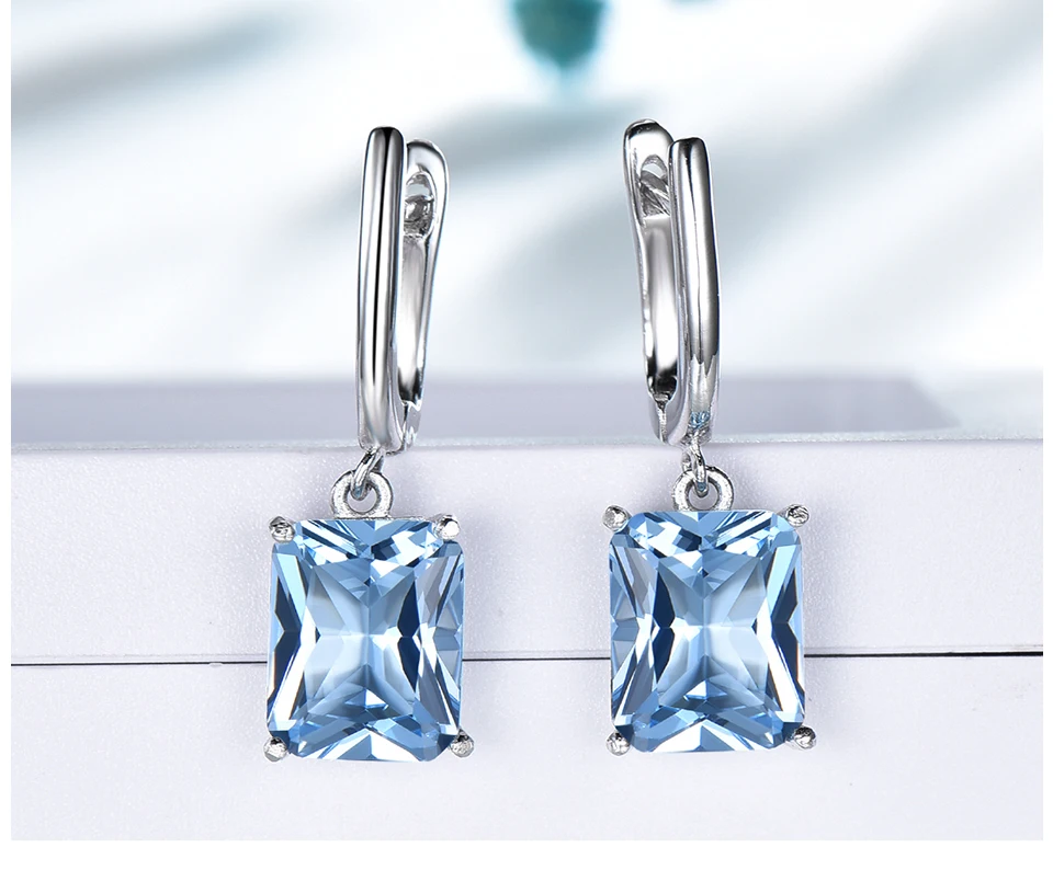 UMCHO Nano Sky Blue Topaz 925 sterling silver earring for women EUJ094B-1-pc (5)