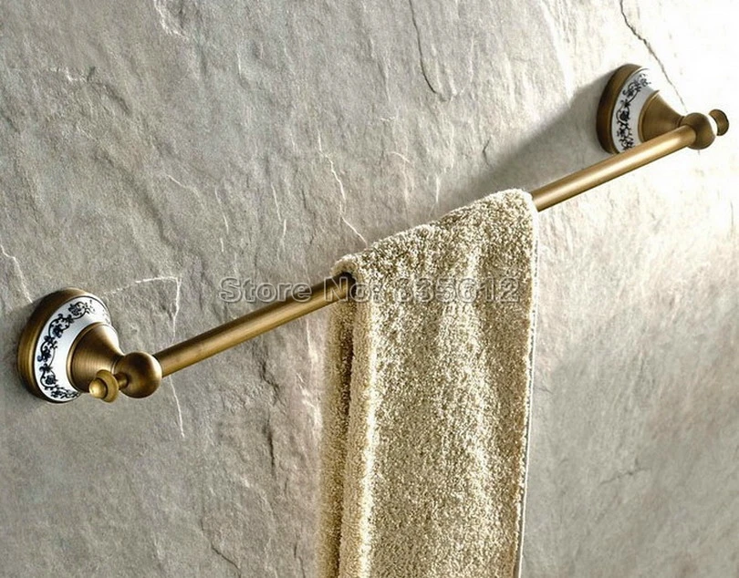 Bathroom Accessory Wall Mounted Antique Brass Single Towel Rail Bar ...