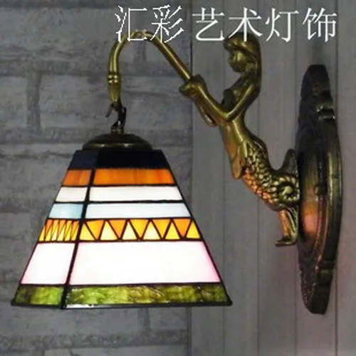 Tiffany Egyptian Style Mirror Lights Bedroom Bedside Lamp Creative Tiffany Egyptian Style Mirror Lights Bedroom Bedside Lamp Creative Personality Mermaid Wall Corridor Hallway Stairs