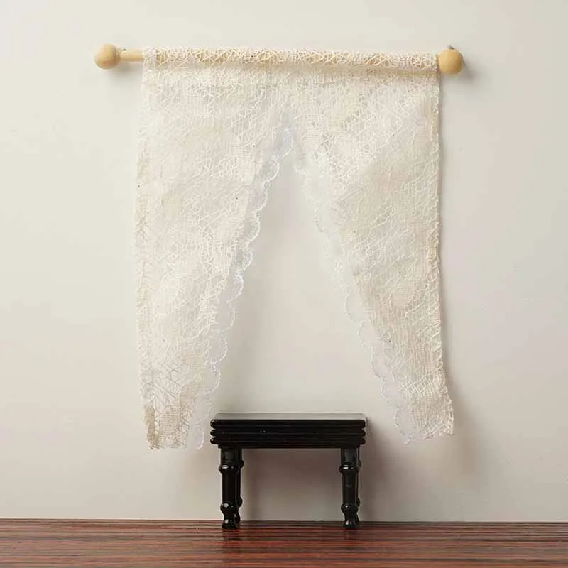 1pc Miniature Doll House Triangular Curtains Dollhouse Miniatures 1:12 Accessories Furniture DIY Doll House Decoration ingbaby