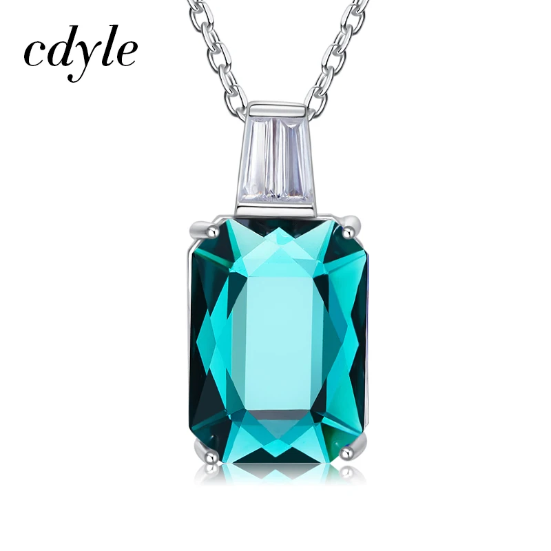 

Cdyle Crystals from Swarovski For Women Fashion 925 Jewelry Necklaces Wedding Jewelry Simple Temperament 5 Colors to Choose