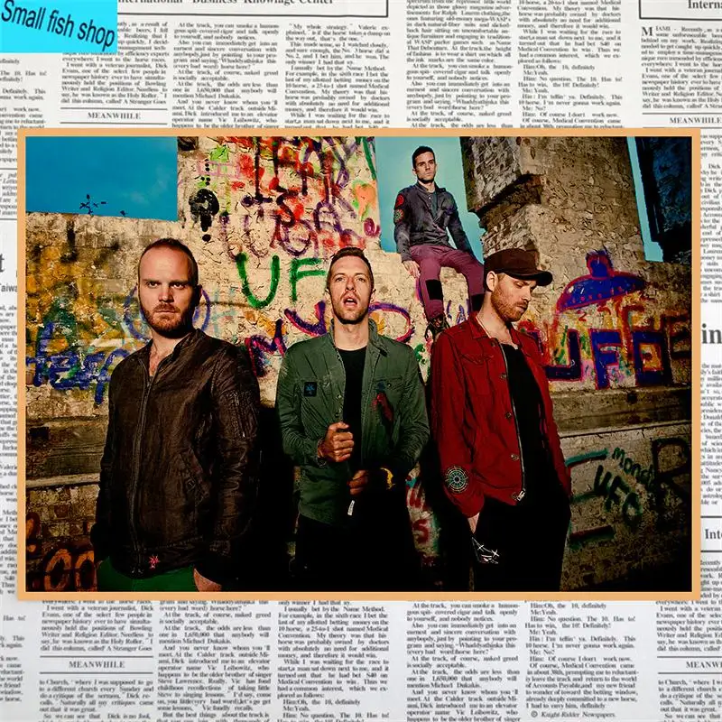 Coldplay украшения для домашнего интерьера крафт-кислотная рок-музыка плакат рисунок core наклейки на стену