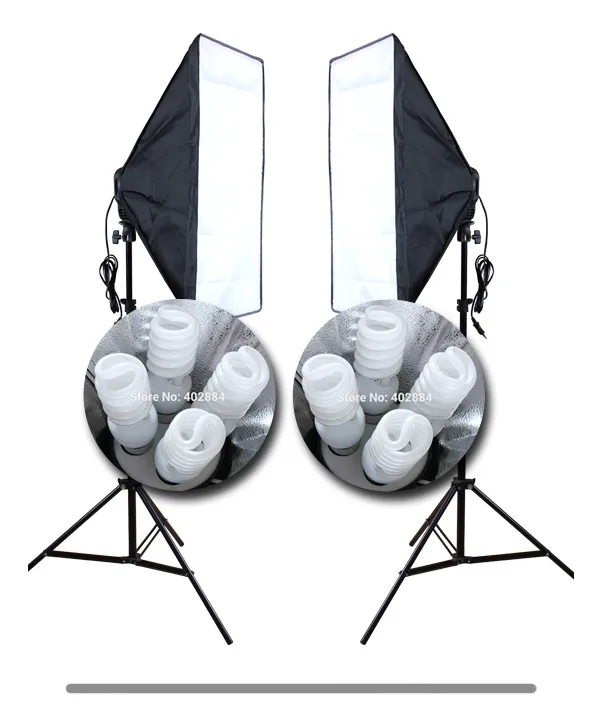 Набор софтбоксов для фотостудии 50*70 см E27 4-Lamp-Holder светильник ing Soft Box 3 шт. 2 м светильник-подставка 45 Вт 5500 к лампы 12 шт