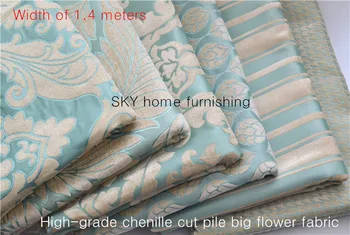 

1.4M wide DIY Thickening high-grade chenille cut pile big sofa cloth Europe type sofa cushion sofa cover pillow curtain fabrics