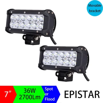 

Pair 7inch 36W LED Light Bar Off road Truck SUV 4WD 4X4 Driving Fog Work Light Bar Auto DRL Motorcycle Headlights for Tractor