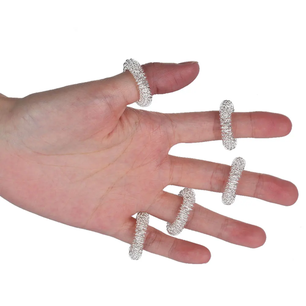 Hot Sale 5pcs Finger Massage Ring Acupuncture Ring Health Care Body