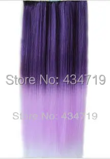Party Funny Dark Purple To Light Purple Ombre Clip In Hair Extension 65cm Length For Colorful Women In Stock Hs 053
