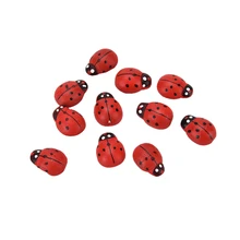 10 шт./упак. Деревянный Божья коровка пижамы с рисунком божьей коровки Стикеры дома вечерние праздничные украшения Для детей роспись с клеящейся задней для рукоделия