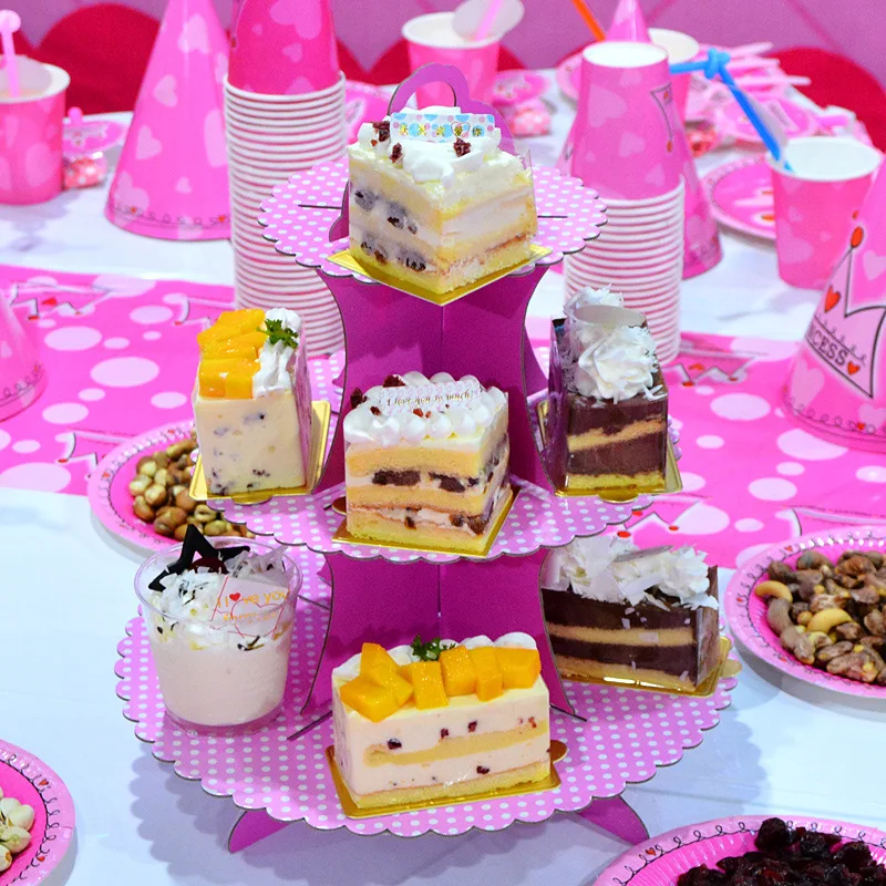 3 Tiers Cupcake Stand Diy Paper Polka Dot Cake Stand Dissert Candy