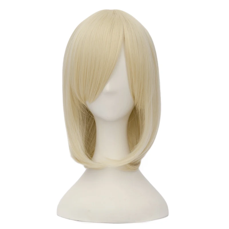 

Lolita 40CM Medium Light Blonde Wavy Women Cosplay Wig Heat Resistant With Bang H767206K